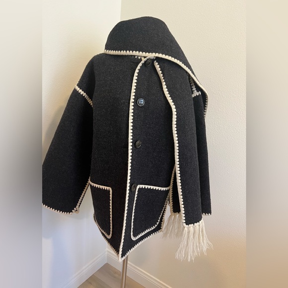 Toteme scarf jacket dark grey authentic size 32 - Picture 2 of 7